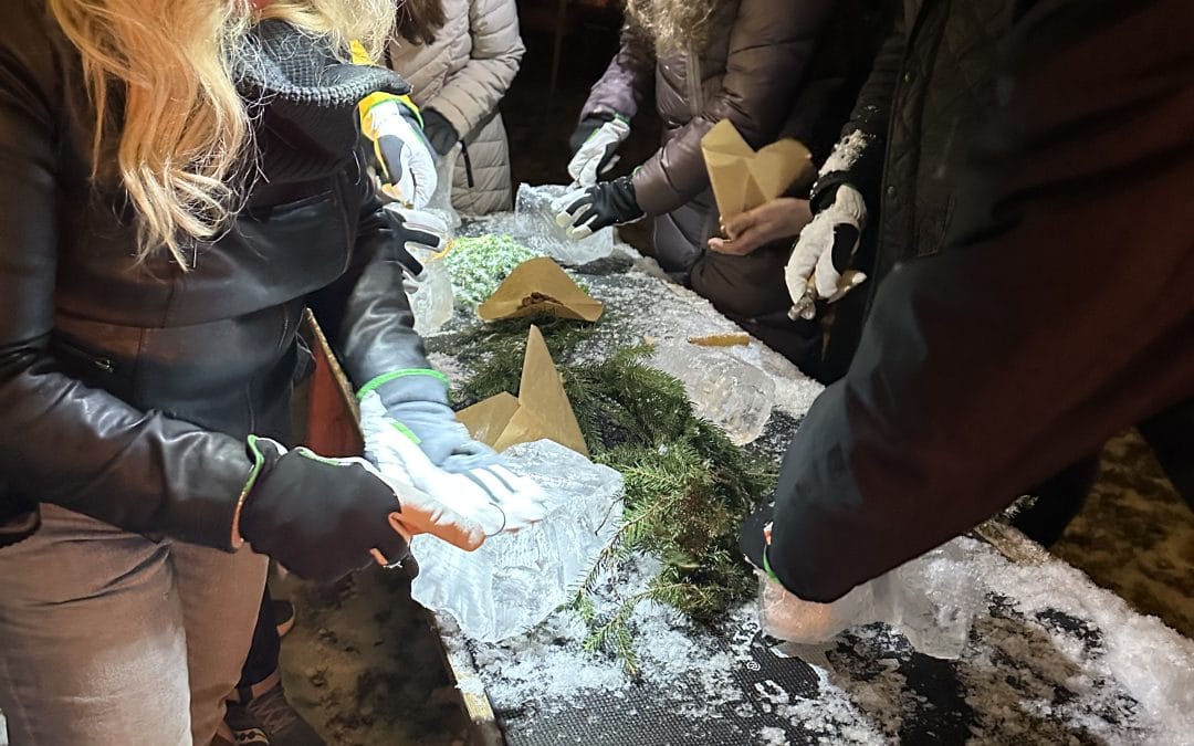 Ice glass sculpting / Fire & Ice